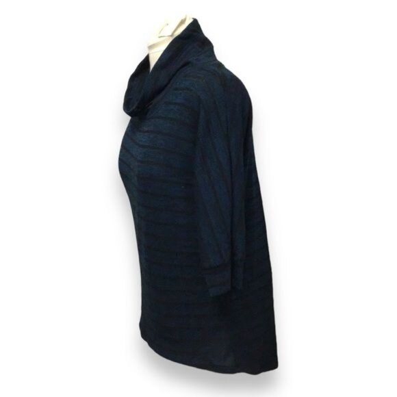 French Laundry Women’s Cowl Neck High-Low Lightweight Sweater, Blue, size L - Picture 2 of 5